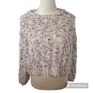 Jessica Simpson Chunky, Multicolor Confetti ,Cropped Sweater Size S